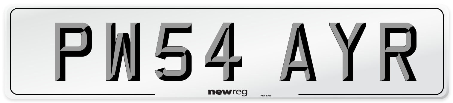 PW54 AYR Number Plate from New Reg
